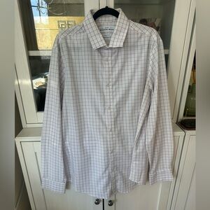 Mizzen+Main Men's Blue and White Checkered Dress Shirt